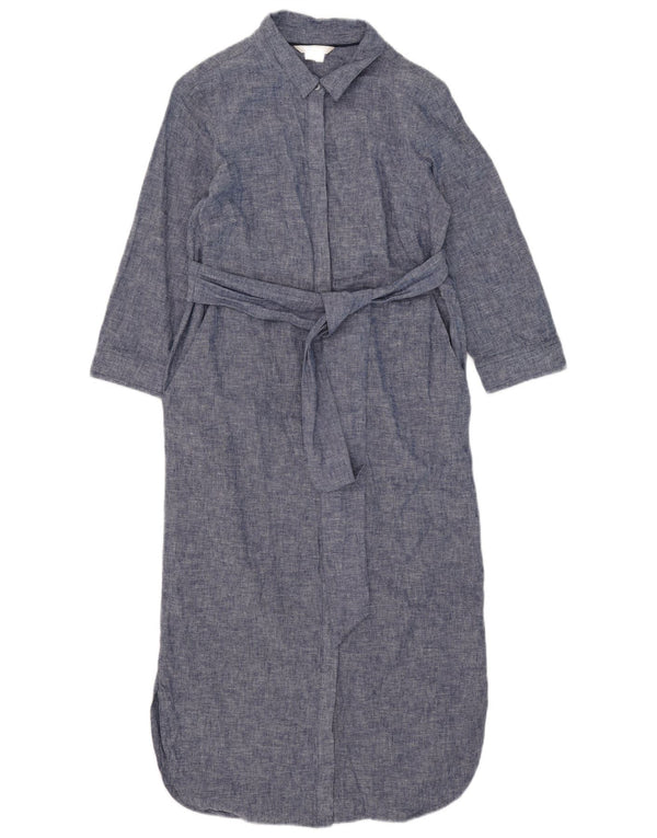 Boden Abito camicia oversize da donna con maniche a 3/4 UK 10 Piccolo lino blu navy