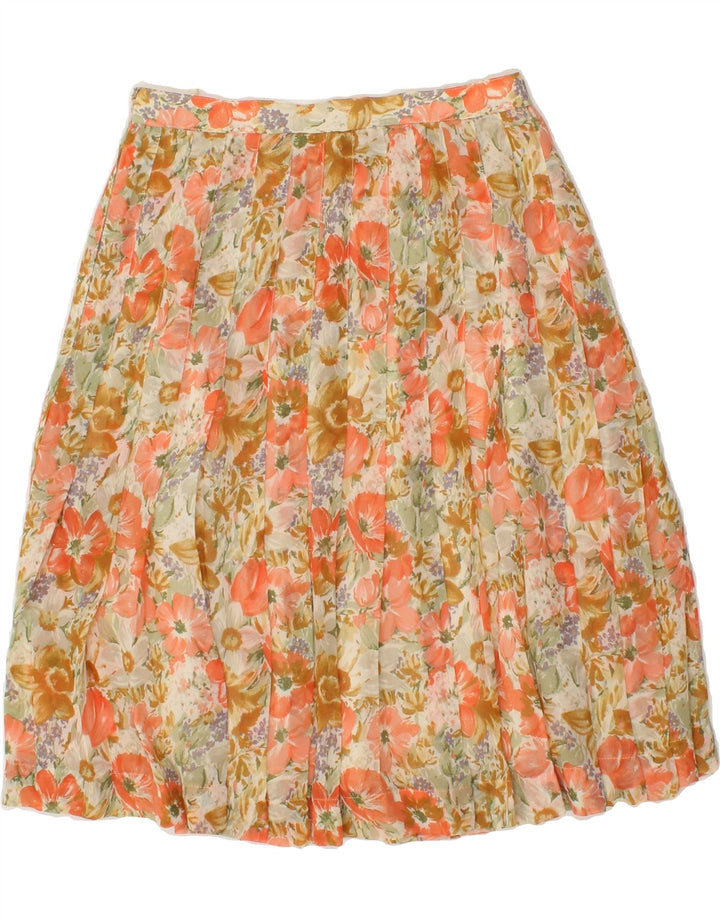 VINTAGE Womens Pleated Skirt W26 Small Multicoloured Floral | Vintage Vintage | Thrift | Second-Hand Vintage | Used Clothing | Messina Hembry 