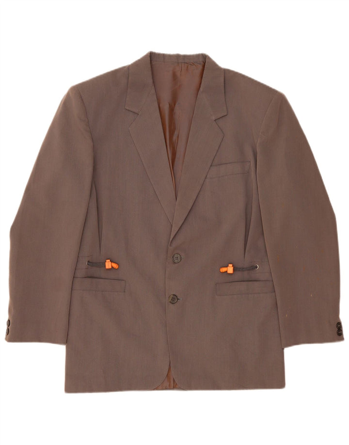 Vintage Herren 2-Knopf-Blazerjacke UK 36 Small Grau Polyester