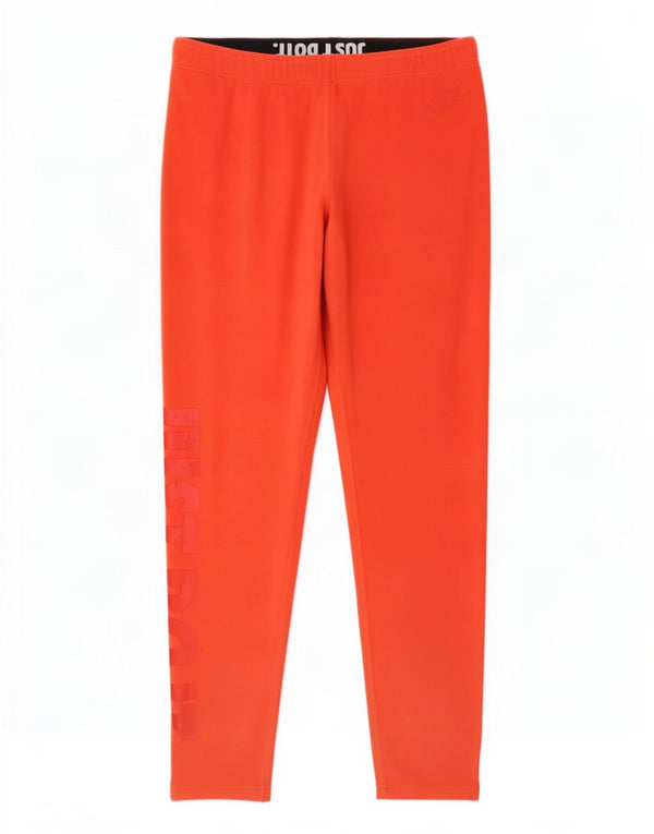 Nike Womens Graphic Leggings UK 14 Large Orange Baumwolle