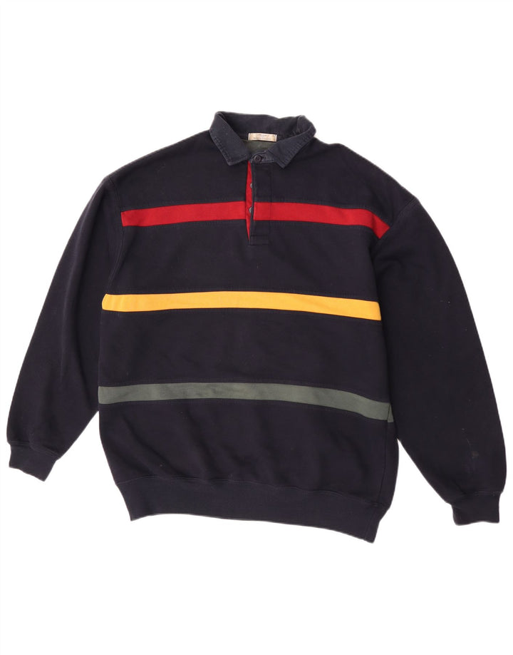 Marks & Spencer Mens St. Michael Sweatshirt Jumper Medium Navy Blue Striped