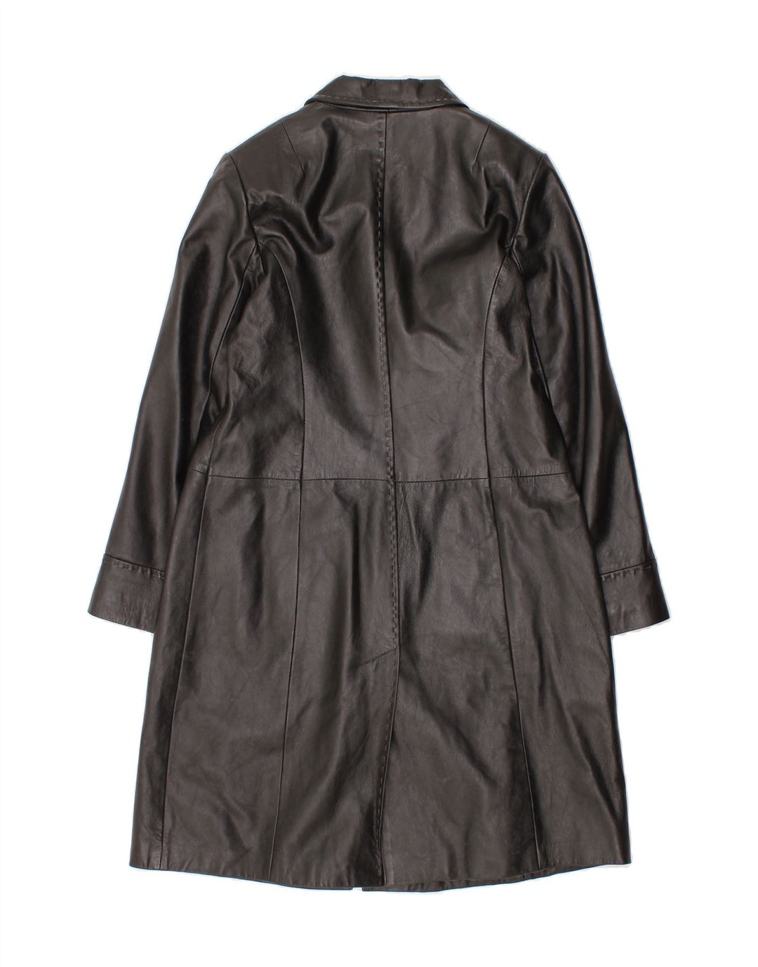 VINTAGE Womens Leather Coat UK 14 Large Black Leather Vintage Vintage and Second-Hand Vintage from Messina Hembry 