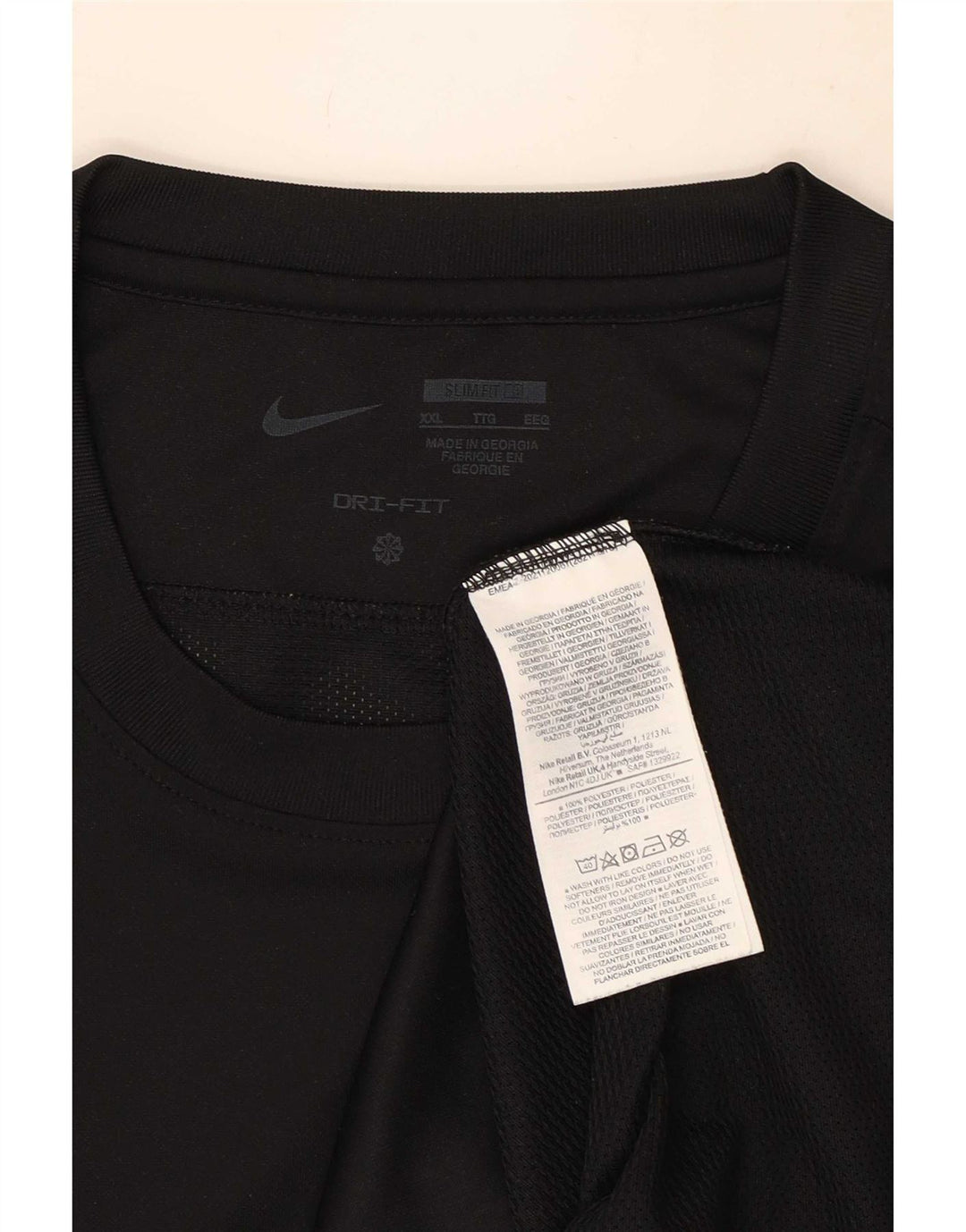 Nike Hommes Dri Fit Slim T-Shirt Haut 2XL Noir Polyester