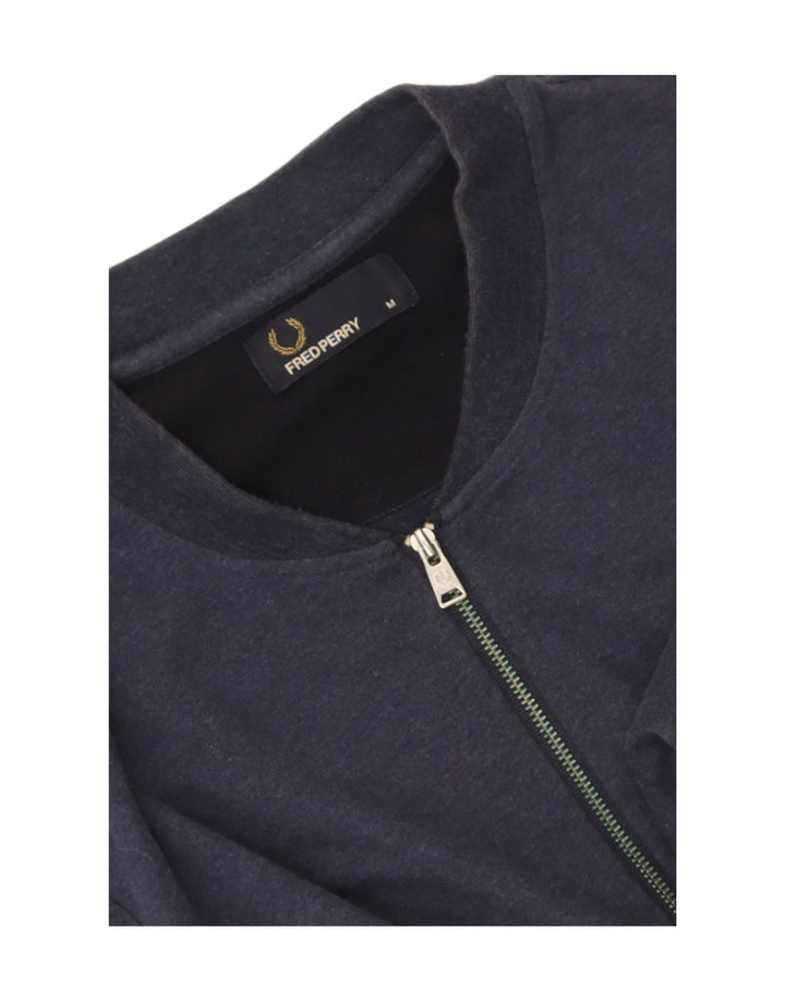 Maglietta Fred Perry da uomo con zip e collo, media, a righe blu navy