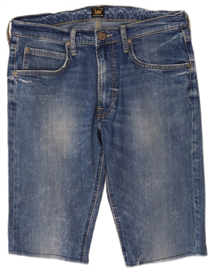 Pantaloncini di jeans da uomo Lee W31 cotone blu medio