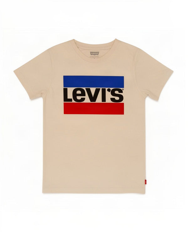 Levi's Boys Graphic T-Shirt Top 8-9 ετών Μικρό λευκό βαμβακερό
