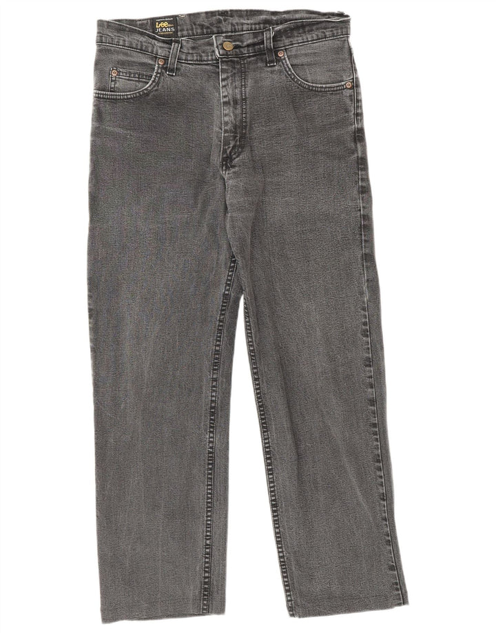 Lee Womens Brooklyn Straight Jeans W32 L26 Grey Cotton