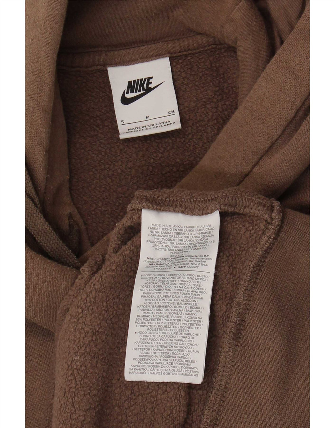 Felpa con cappuccio da uomo Nike Small in cotone beige