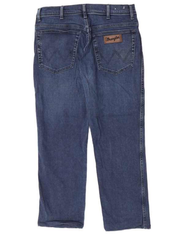 Wrangler Mens Texas Slim Jeans W32 L26 Navy Blue Cotton