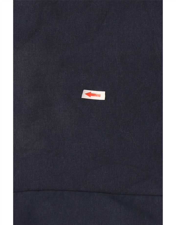 Besætningstøj Dame Button Neck Sweatshirt Jumper UK 12 Medium Navy Blue