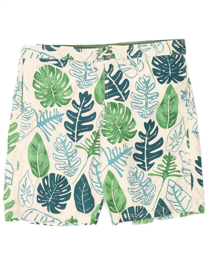 Marks & Spencer Mens Blue Harbour Swimming Shorts 2XL White Floral