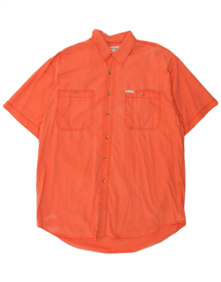 Wrangler Mens Short Sleeve Shirt XL Orange Cotton