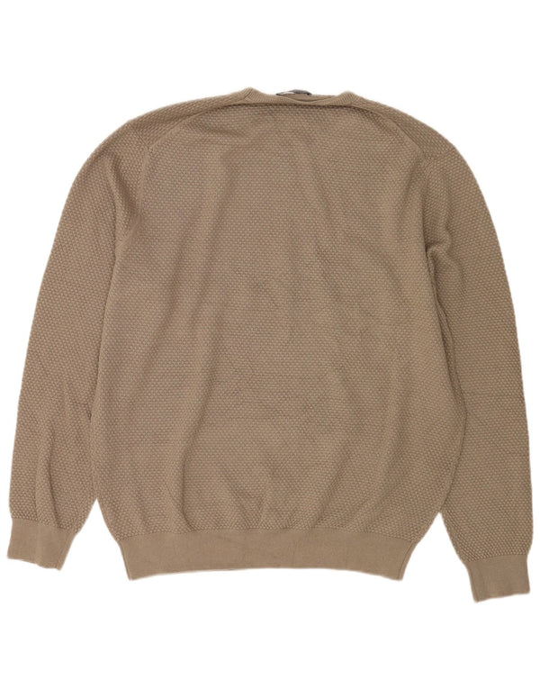 Massimo Dutti Mens Crew Neck Jumper Sweater XL Beige