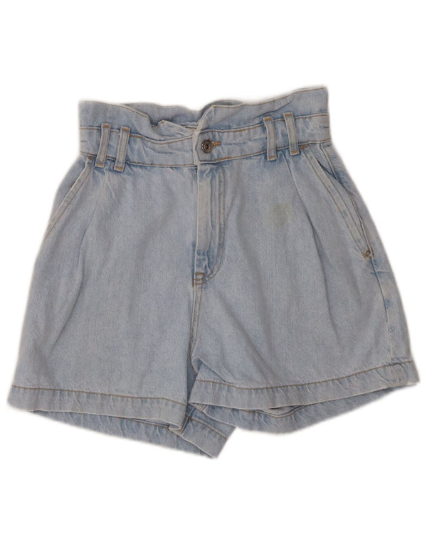 Женские джинсовые шорты Zara с высокой талией и широкими штанинами EU 36 XS W26 Синие