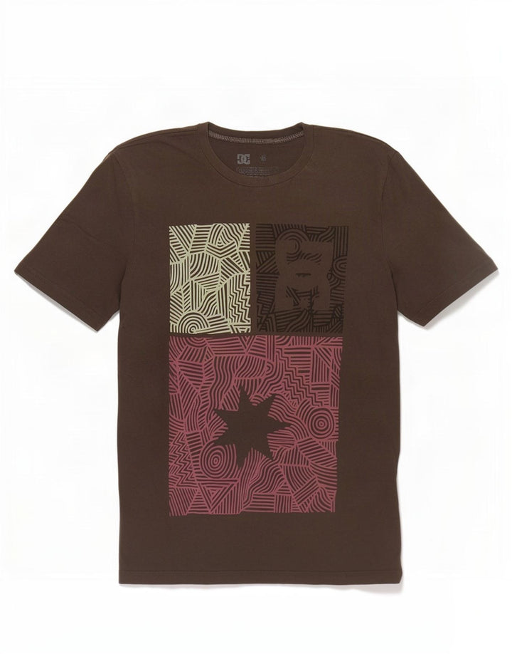 DC Mens Graphic T-Shirt Top Large Grey Cotton
