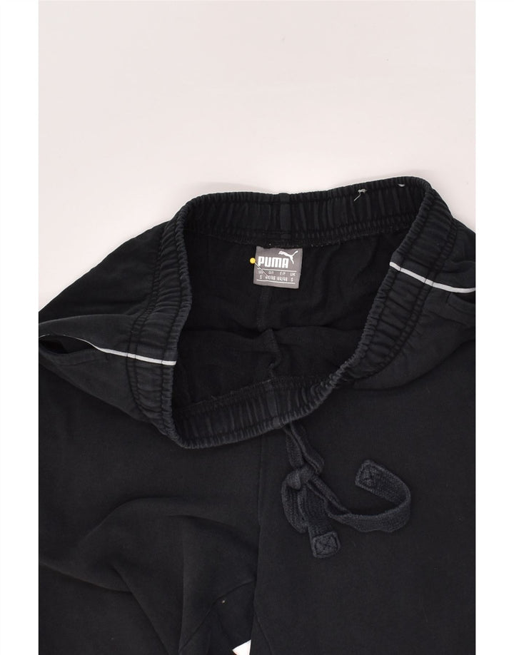 PUMA Mens Tracksuit Trousers Joggers Small Black Cotton | Vintage Puma | Thrift | Second-Hand Puma | Used Clothing | Messina Hembry 