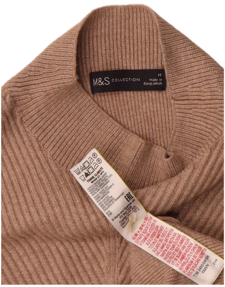 Maglione maglione a collo alto da donna Marks & Spencer UK 14 Marrone medio