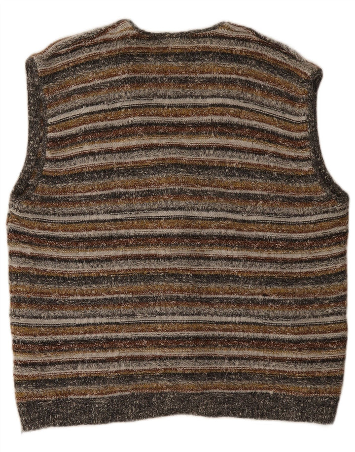 Maglione cardigan senza maniche da uomo St. Bernard, a righe grandi multicolori