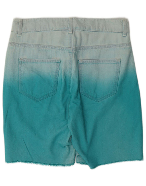 Topshop Womens Denim Shorts W25 XS Blue Tie Dye Cotton