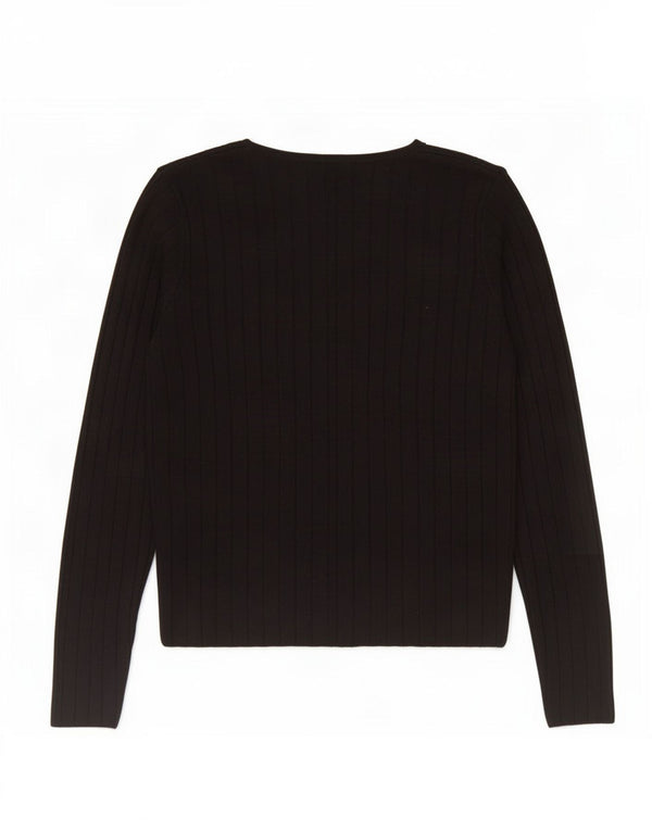 Pulover Topshop pentru femei cu decolteu în V UK 12 Medium Black Acrilic