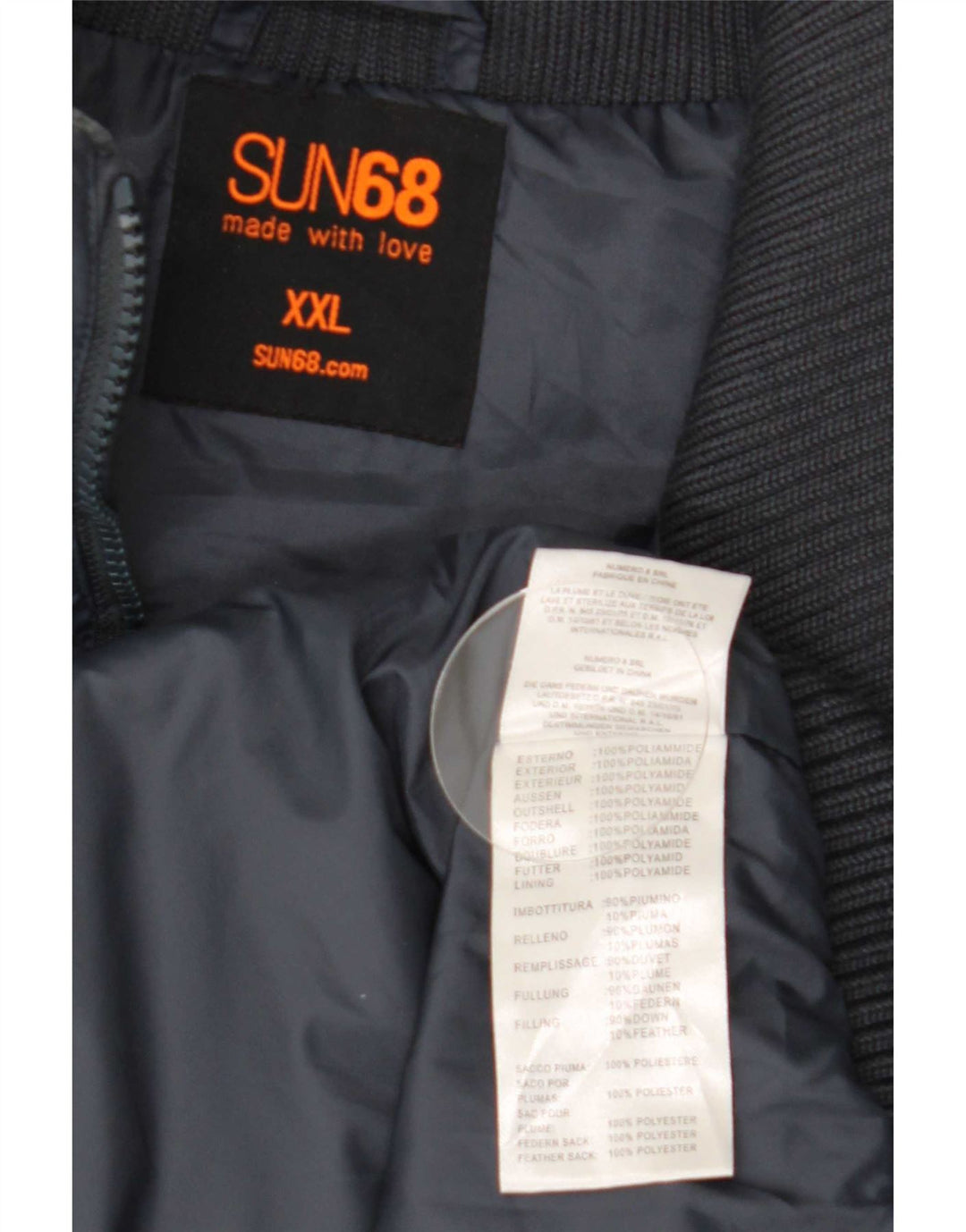 Sun68 Veste matelassée pour homme UK 44 2XL Bleu marine Colourblock Polyamide
