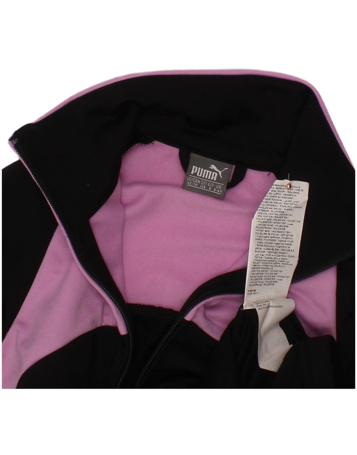 PUMA Mädchen-Trainingsanzug-Top-Jacke, 5–6 Jahre, schwarzes Farbblock-Polyester