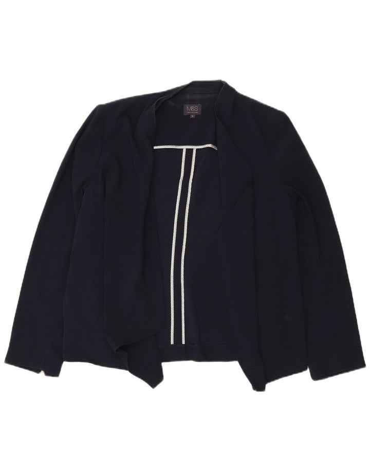 Marks & Spencer Womens Open Blazer Jacket UK 16 Large  Navy Blue Polyester