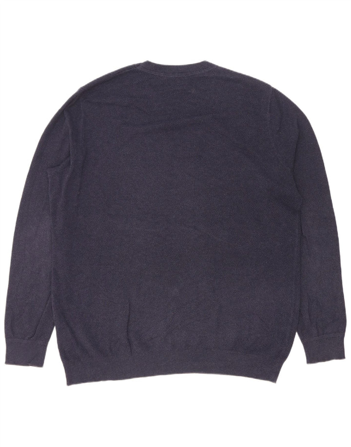 John Lewis Herre sweater med rund hals, mellemblå marineblå bomuld