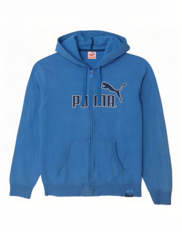 Męski sweter z kapturem i zamkiem błyskawicznym Puma, duży, niebieski