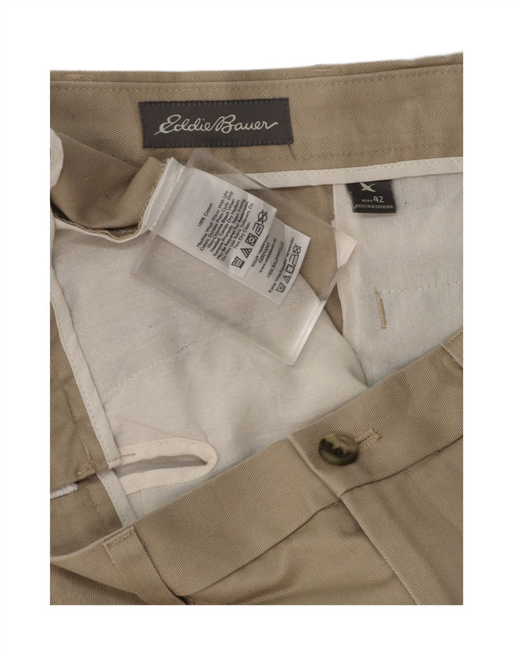 EDDIE BAUER Mens Straight Chino Trousers W42 L32 Beige Cotton Vintage Eddie Bauer and Second-Hand Eddie Bauer from Messina Hembry 
