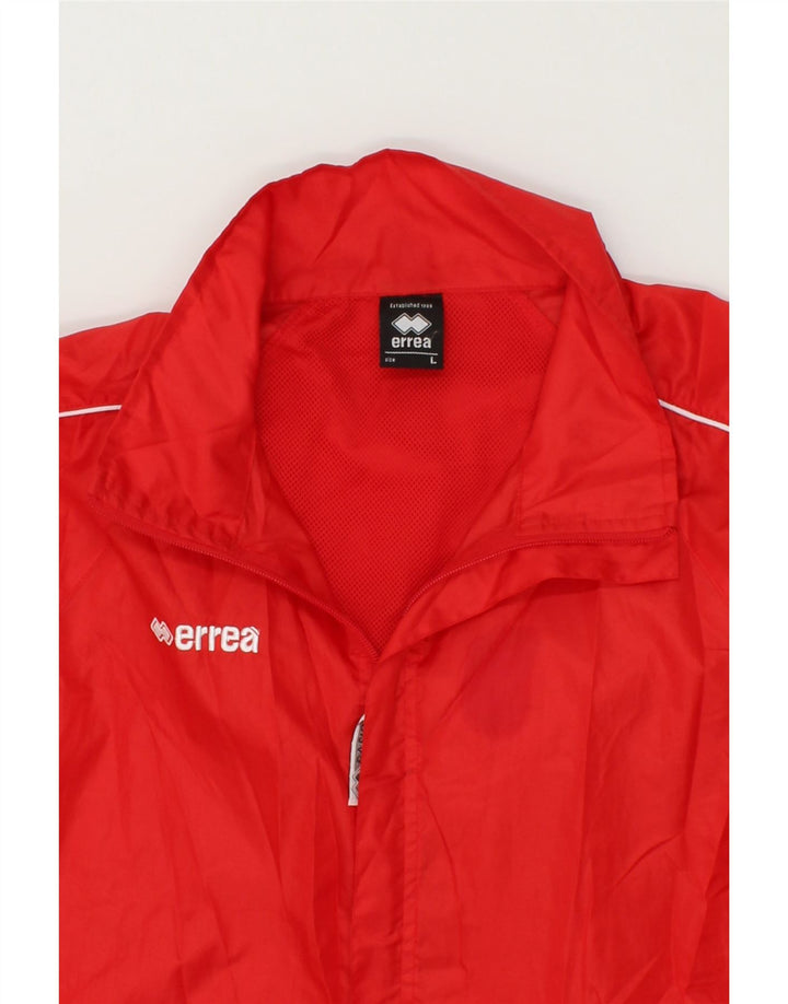 ERREA Mens Hooded Rain Jacket UK 40 Large Red Polyester Vintage Errea and Second-Hand Errea from Messina Hembry 
