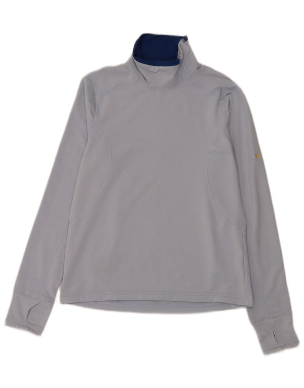 Nike Donna Dri Fit Regular Top Manica Lunga US 8/10 Blu Medio Sport