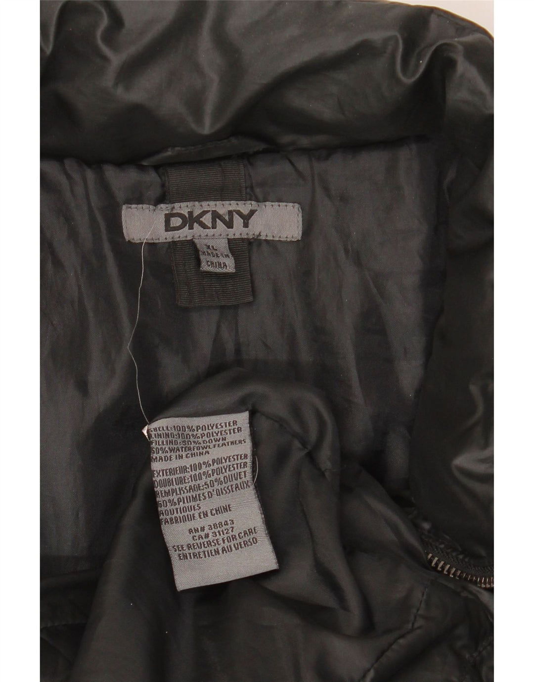 Dkny Herren Wattierte Jacke UK 42 XL Schwarz Polyester