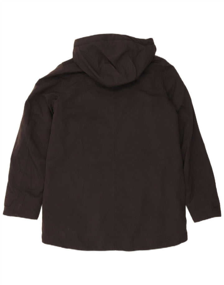 HELLY HANSEN Womens Hooded Windbreaker Coat UK 14 Medium Black Polyamide
