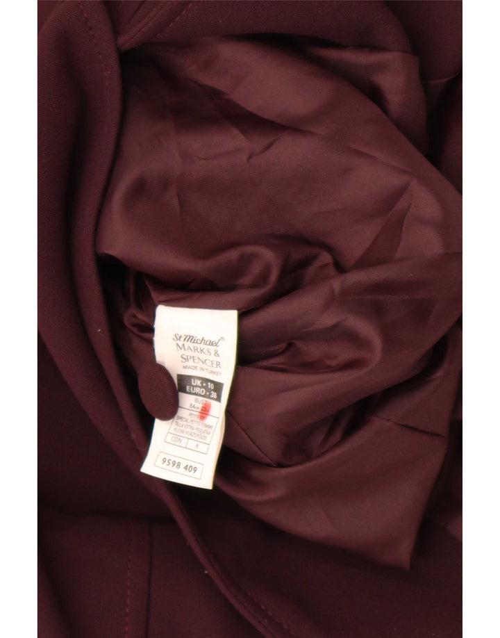 Marks & Spencer Dame Longline Blazer Jacket UK 10 Small Burgundy