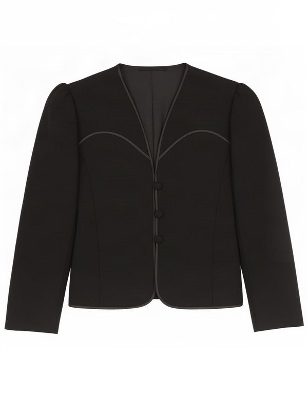 Vintage Womens 4 Button Blazer Jacket UK 12 Medium Black
