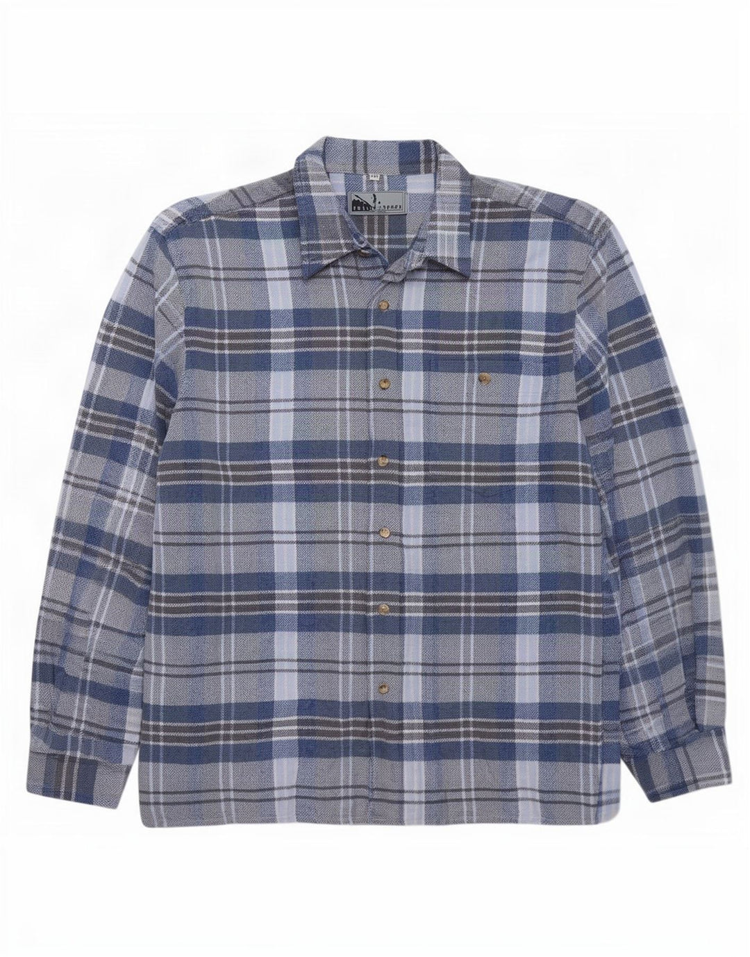 Fellini Mens Flannel Shirt 2XL Blue Check Cotton