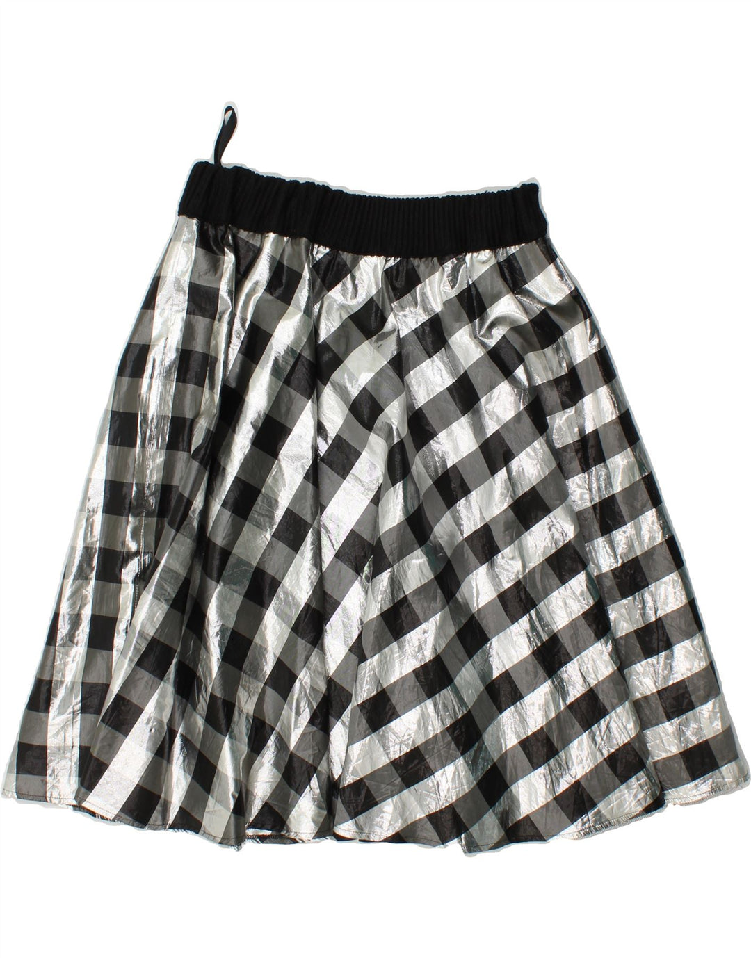 VINTAGE Womens A-Line Skirt UK 12 Medium W28 Black Check Vintage Vintage and Second-Hand Vintage from Messina Hembry 