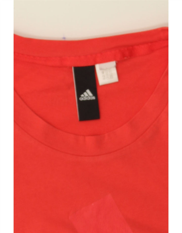 ADIDAS Womens Graphic T-Shirt Top UK 12 Medium Red Vintage Adidas and Second-Hand Adidas from Messina Hembry 
