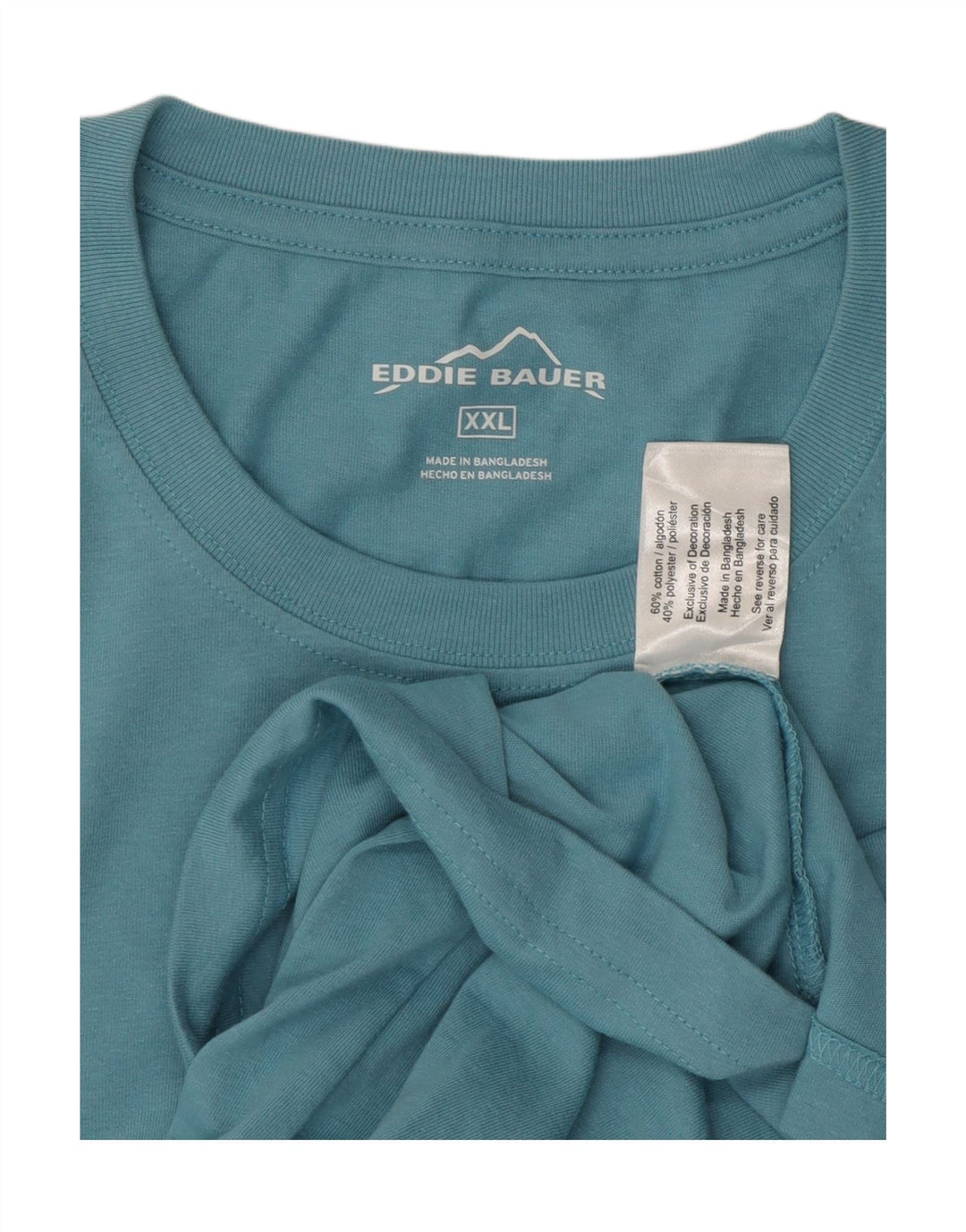 EDDIE BAUER Mens T-Shirt Top 2XL Blue Cotton