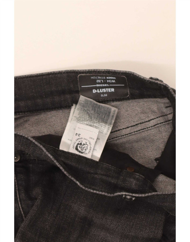 Diesel Mens D-Luster Slim Jeans W34 L32 Black Cotton