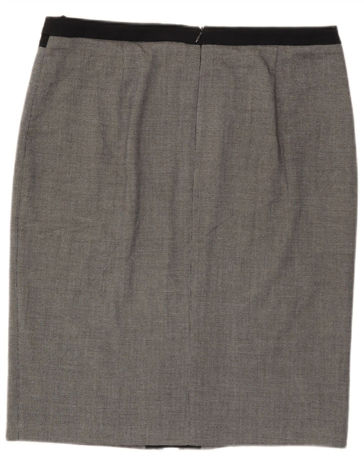 Marks & Spencer Womens Pencil Skirt UK 14 Large W34  Black Check Polyester