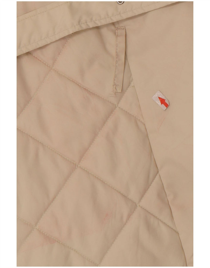 Slam Womens Quilted Overcoat UK 16 Large Off White Colourblock