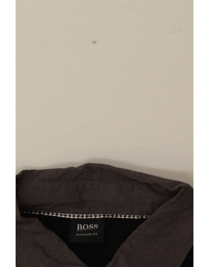 Hugo Boss Mens Regular Fit Polo Shirt Medium Black Colourblock Cotton