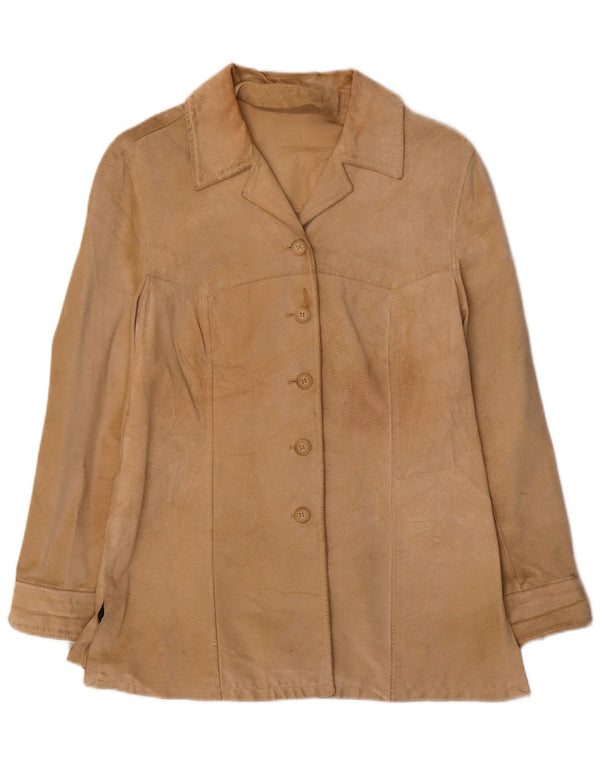 i Blues Womens Suede Jacket UK 16 Large Beige Leather