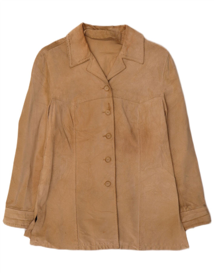 i Blues Chaqueta de ante para mujer UK 46 Cuero beige grande