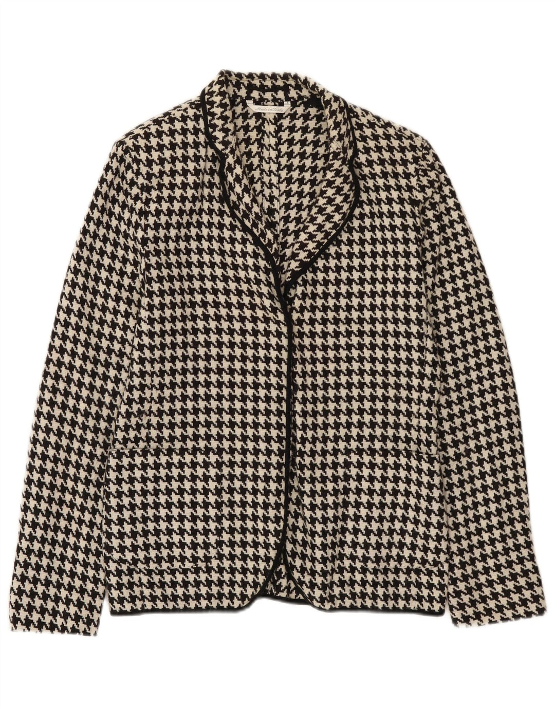 Max Mara Damen Blazer Jacke UK 10 Small Schwarze Hahnentrittwolle