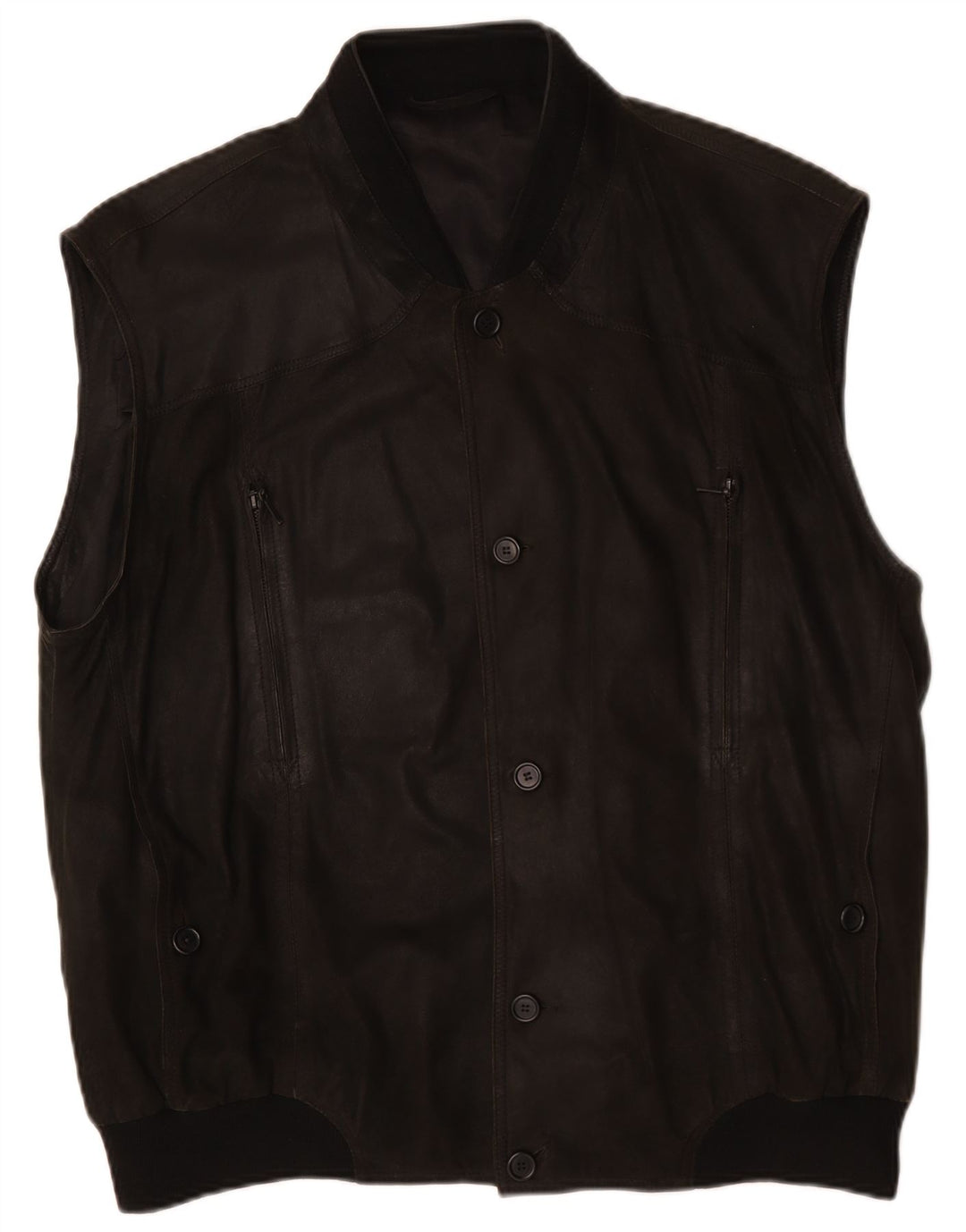 Striwa Herren Lederweste IT 58 4XL Schwarzes Leder