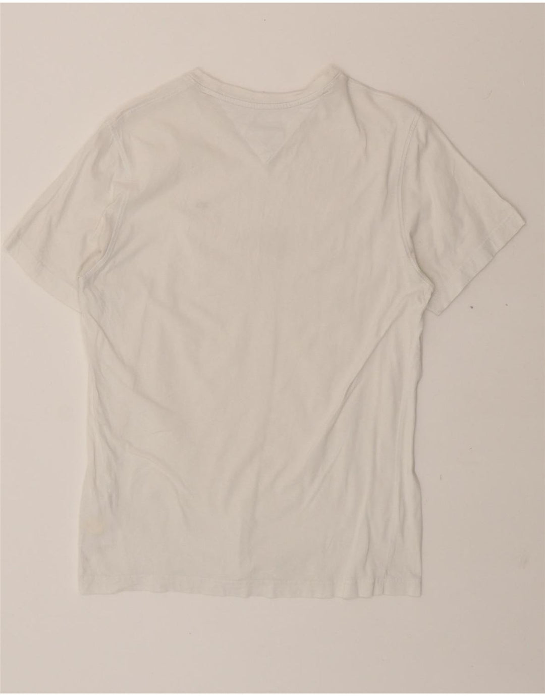 TOMMY HILFIGER Mens T-Shirt Top Small White Cotton Vintage Tommy Hilfiger and Second-Hand Tommy Hilfiger from Messina Hembry 