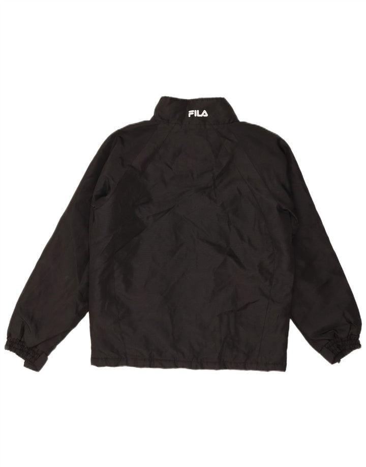 Fila Boys Windbreaker Jacket 13-14 Years Large Black Polyester